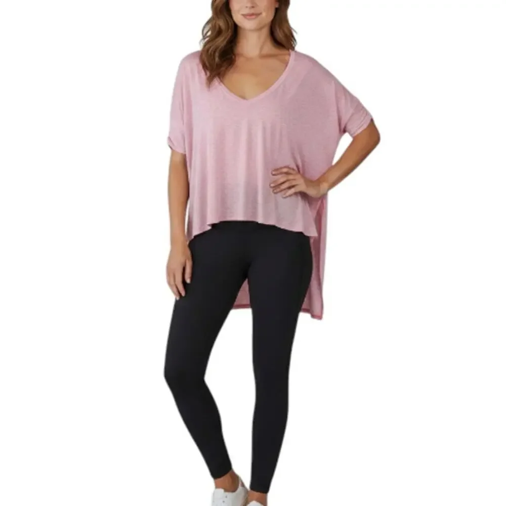 LULULEMON My Mantra V-Neck Hi Low Top Tunic Sz 12/14 Pink Athletic Everyday